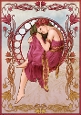 Art Nouveau Delphine A4 Dark Pink