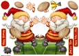 Rugby Gnome Red, Yellow Shaped Card