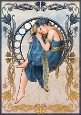 Art Nouveau Delphine A4 Dark Blue