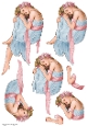 Art Nouveau Delphine Decoupage Sheet Blue