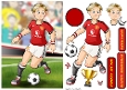 Young Footballer Dude Red, Black White