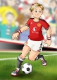 Young Footballer Dude Red, Black, White A4