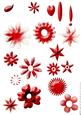Shabby Chic Flower Petal Sets (red)