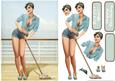1950's Pin Up Girl Alice May (aqua)