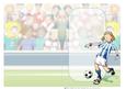 Blue and White Football Girl Insert