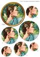 Art Deco Lady Pandore Circle Pyramid (aqua)