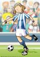Blue and White Football Girl A4