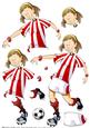 Red and White Football Girl Decoupage Sheet