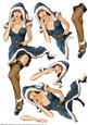 1950's Eva Grace Winter Wonderland (blue) Decoupage Sheet