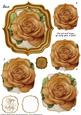 Double Curve Frame Pyramage Topper Gold Rose