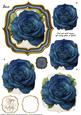 Double Curve Frame Pyramage Topper Blue Rose