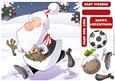 Football Santa Dude (red and White Stripes) 8x8 Quick Card