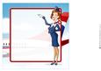 Air Hostess Blue and Red 8x8 Insert