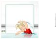 Swimmer Girl Red Costume 8x8 Insert