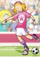 Pink and Purple Football Girl A4.