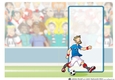 Football Dude Blue and White Beard Insert