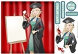 Graduation Dudess Blonde Hair Blank Board 8x8