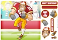 American Football Dude (Red and Yellow) 8x8