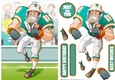 American Football Dude (Aqua and Orange)