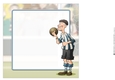 Blue and White Stripe Old Footballer Dude 8x8 Insert