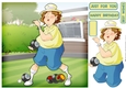 Lawn Bowls Lady 2 Blue and Yellow 8x8 Quick Card
