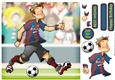 Football Dude Spanish Red and Blue 8x8 Quick Card