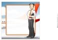 Airline Pilot Dude 2 (Orange) 8x8 Insert