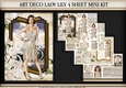 Art Deco Lady Lily 4 Sheet mini Kit Cream