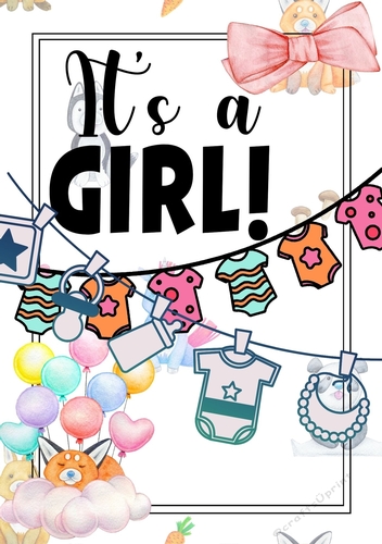 Baby Girl Card Sheet