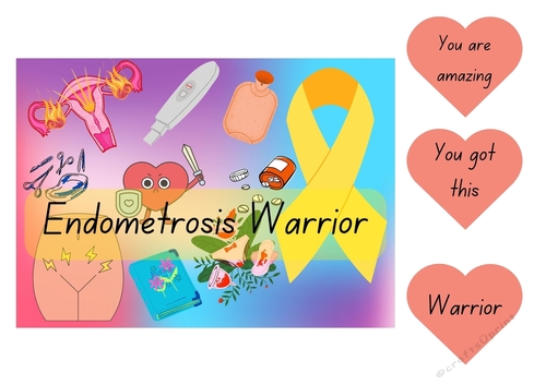 Endometriosis Warrior Card A4 sheet