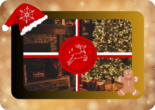 Golden Christmas Night (Rounded Corners)