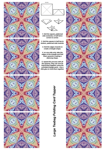 A4 Single Sheet of Large Teabag Squares; Design 20