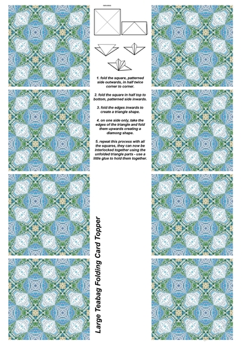 A4 Single Sheet of Large Teabag Squares; Design 15