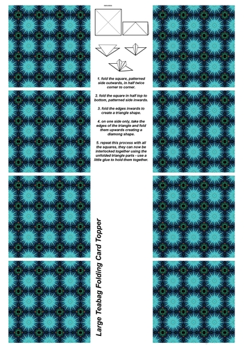 A4 Single Sheet of Large Teabag Squares; Design 10