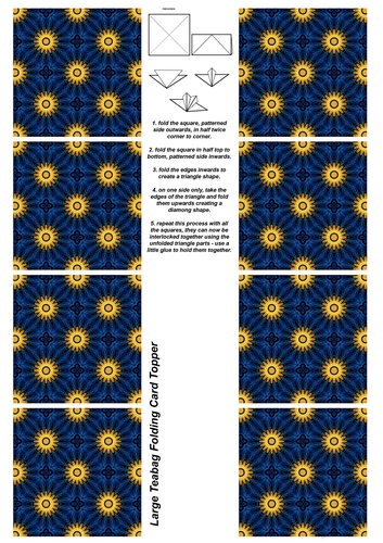 A4 Single Sheet of Large Teabag Squares; Design 09