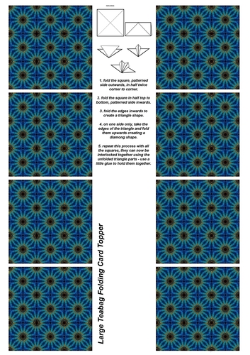 A4 Single Sheet of Large Teabag Squares; Design 08