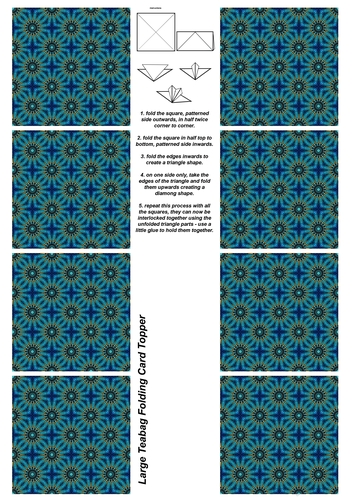 A4 Single Sheet of Large Teabag Squares; Design 07