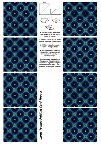A4 Single Sheet of Large Teabag Squares; Design 06