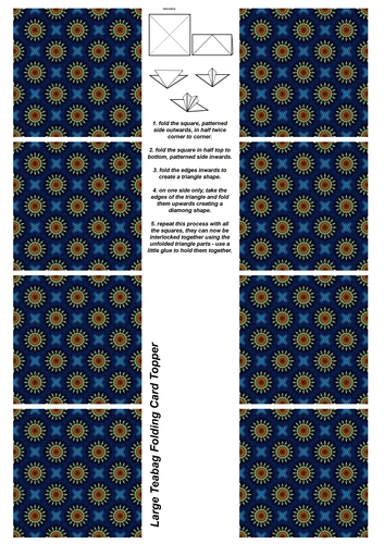 A4 Single Sheet of Large Teabag Squares; Design 05