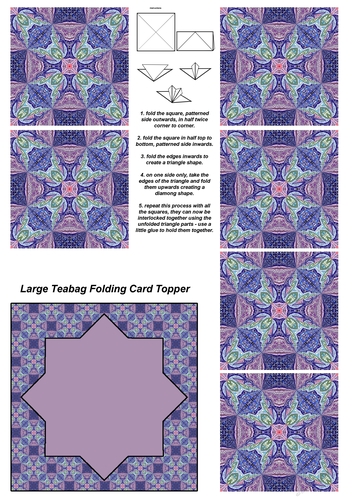 Teabag Folding Card Toppers Kit With Two Folding Cards and Two Sizes; Design 22