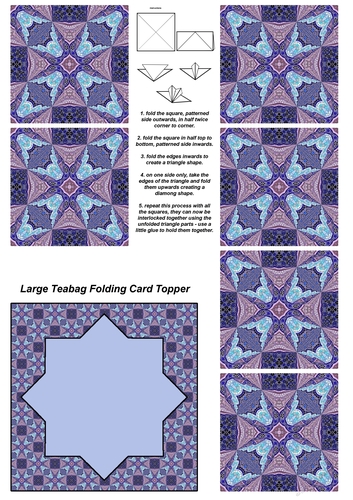 Teabag Folding Card Toppers Kit With Two Folding Cards and Two Sizes; Design 23