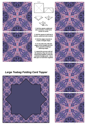 Teabag Folding Card Toppers Kit With Two Folding Cards and Two Sizes; Design 24