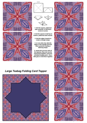 Teabag Folding Card Toppers Kit With Two Folding Cards and Two Sizes; Design 25