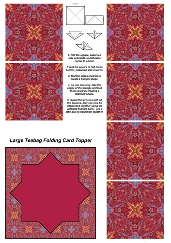 Teabag Folding Card Toppers Kit With Two Folding Cards and Two Sizes; Design 26