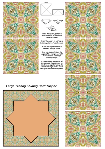 Teabag Folding Card Toppers Kit With Two Folding Cards and Two Sizes; Design 27