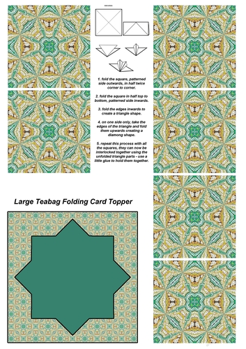 Teabag Folding Card Toppers Kit With Two Folding Cards and Two Sizes; Design 28