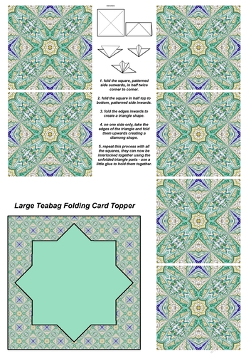 Teabag Folding Card Toppers Kit With Two Folding Cards and Two Sizes; Design 29
