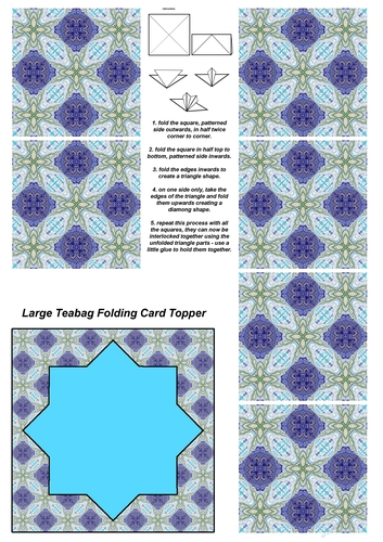 Teabag Folding Card Toppers Kit With Two Folding Cards and Two Sizes; Design 30