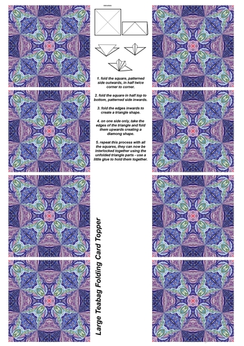 A4 Single Sheet of Large Teabag Squares; Design 22
