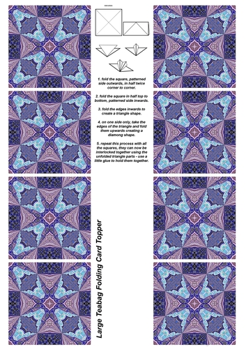A4 Single Sheet of Large Teabag Squares; Design 23